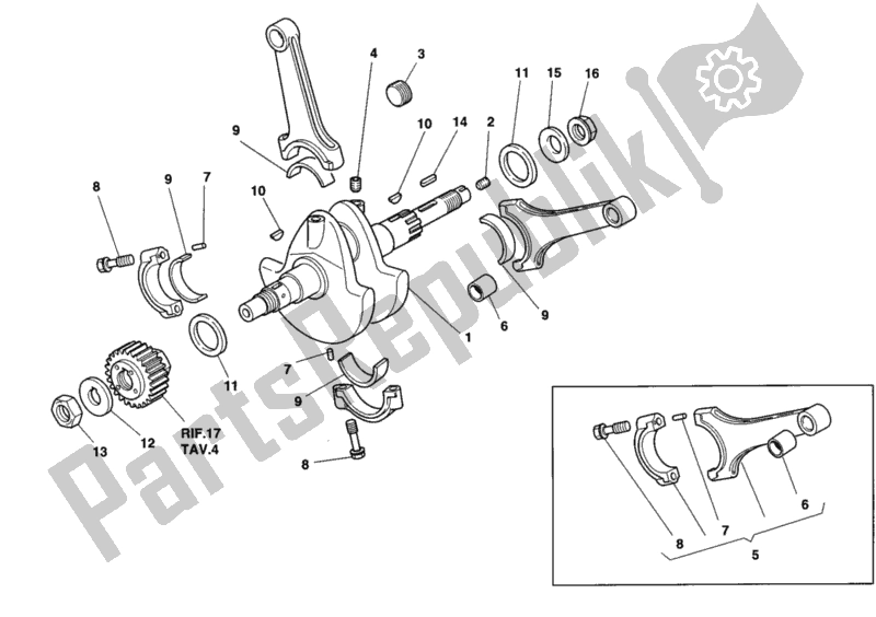 Toutes les pièces pour le Vilebrequin du Ducati Superbike 916 Senna 1996